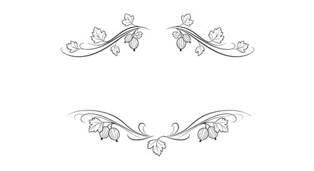 Berry text dividers featuring elegant vines and berry motifs in a decorative style