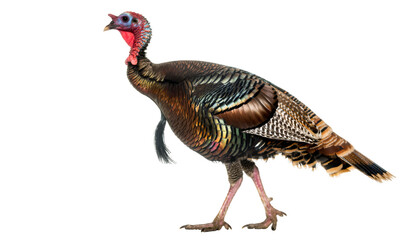 Fototapeta premium Wild turkey walking isolated transparent background