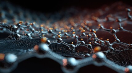 Futuristic molecular structure with glowing particles