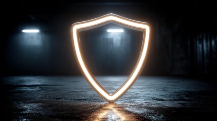 Shining shield for cybersecurity, data protection, and trust concepts, ideal for technology brands and security companies in the digital age