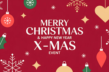 Merry christmas and happy new year x-mas event banner template