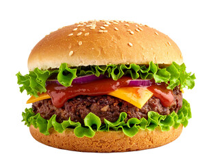 hamburger on white background