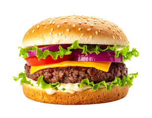 hamburger on white background