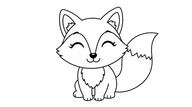 Cute Fox Coloring Page - A Fun Activity for Kids and Adults.