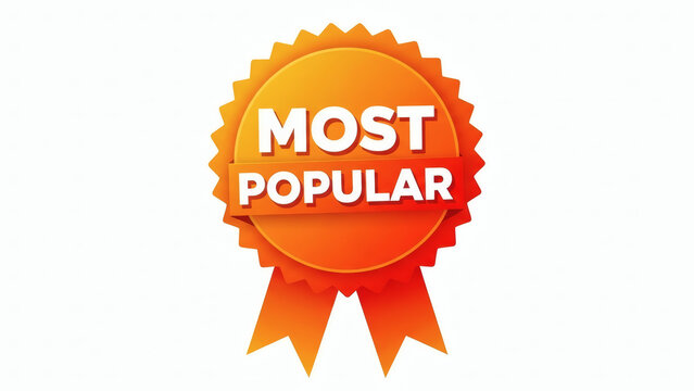 Orange ribbon award for most popular item