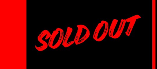 Modern sold out label banner design template. e-commerce website and retail store unavailable items banner.