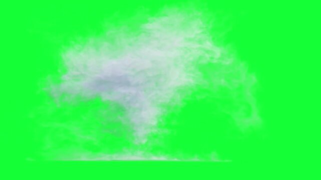 Blue smoke explosion on Green Screen