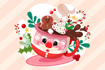 Festive Christmas Hot Cocoa Mug