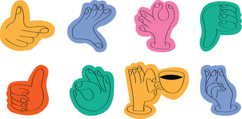 Hand Drawn Vector Hands – Playful Doodle Icon Collection