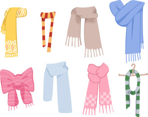 A warm winter scarf vector illustration for a shawl or autumn clothing design.