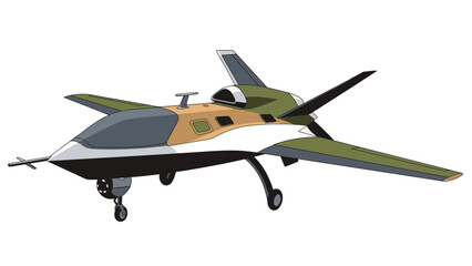 Futuristic stealth drone aircraft with advanced camouflage and unique wing design