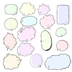 顔つきのカラフルな吹き出し