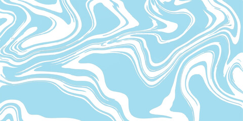 Abstract light blue and white fluid marble texture background illustration