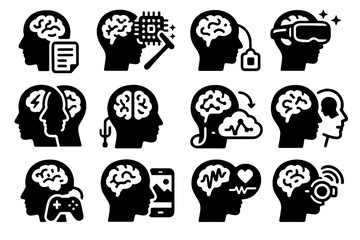 Vector visualization remote technology icon immersive dream ai interface futuristic state training