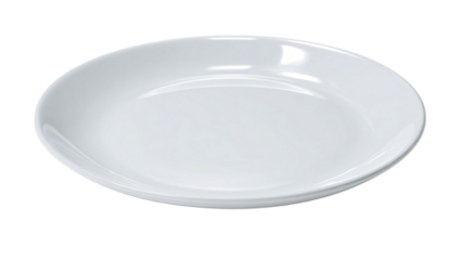 PNG of A clean, round white plate, ideal for serving various dishes, showcasing a minimalist design.