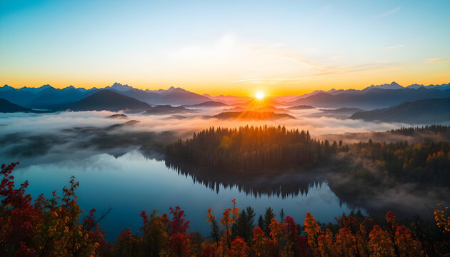A beautiful mountain range with a lake in the foreground