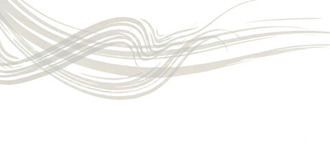Abstract light grey flowing brushstroke lines on clean white background