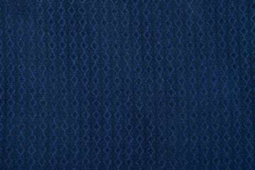 High-Resolution Dark Blue Diamond Jacquard Fabric