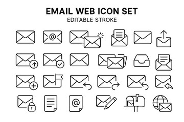 Email  Messaging Line Icon Set