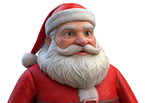 Jolly Santa Claus with a warm smile ready for Christmas promotions, holiday greetings and festive designs, bringing joy and cheer to your seasonal campaigns