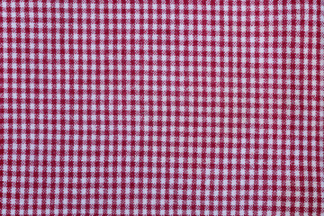 Crimson White Small Gingham Check Fabric