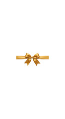 A golden ribbon bow isolated on a black background