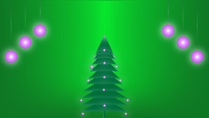 Abstract Christmas tree background illustration with sparkling lights, stars, and snowflakes for a merry winter holiday greeting card design