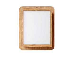 PNG of A minimalistic wooden frame with a blank canvas, perfect for displaying art or photos.