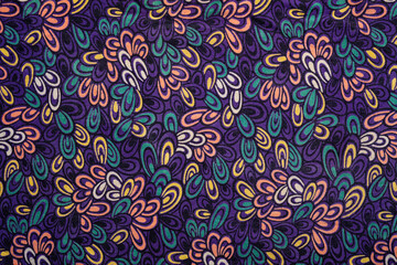 Vibrant Purple Floral Swirl Textile Pattern