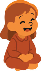 Obraz premium Happy Little Girl Sitting Down