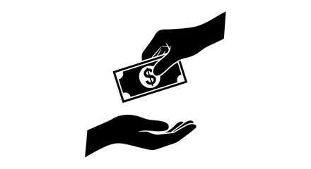 Hand Giving Money - Financial Transaction and Support Illustration.