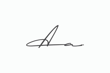 Hand Drawn Signature Style AA Initial Logo – Minimalist Black Script, Perfect for Personal Branding, Business Cards, and Social Media Use