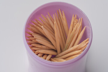 toothpicks in a glass