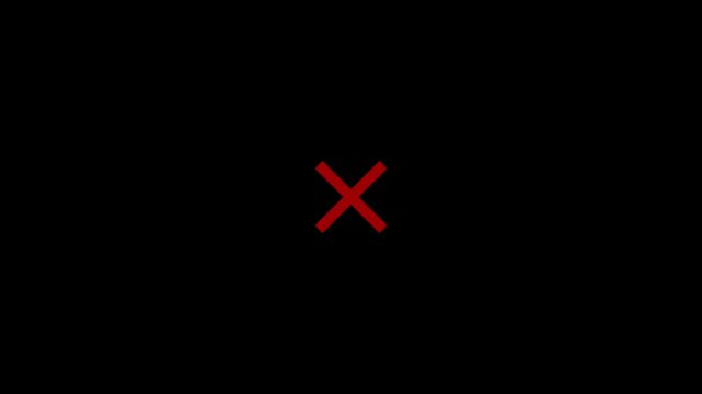 A large red cross symbol overlaid on a black background with the adobe stock logo partially visible, suggesting an error, cancellation, or rejection message in a digital display format