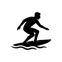 Obraz premium Surfing man icon, simple surf silhouette isolated illustration.
