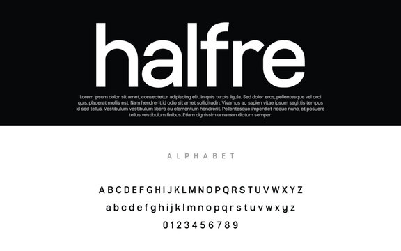 Halfre Minimal Sans Serif Typeface EPS Vector