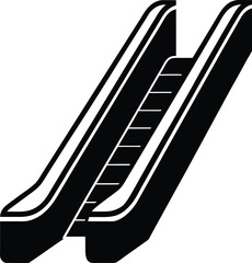 Escalator silhouette vector art illustration