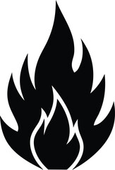 Flammable material silhouette vector art illustration