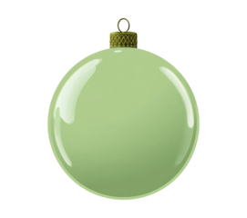 Light Green Christmas Ornament isolated on a transparent background