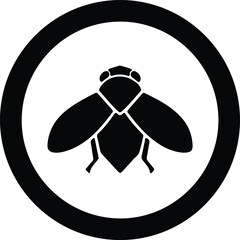 Illustration house fly in circle symbol graphic silhouette vector