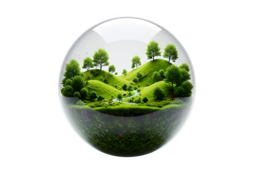 Ecosystem in a glass sphere