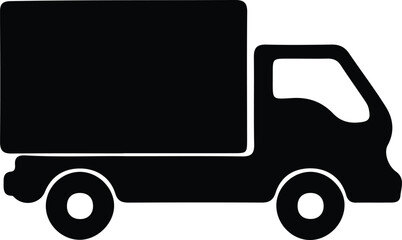 Illustration truck delivery silhouette commercial transport logistics simple vector