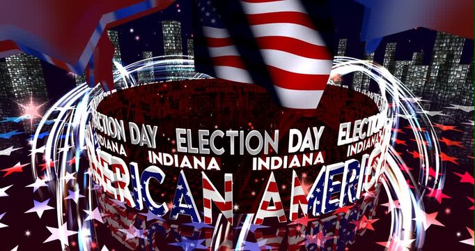 Election Day in Indiana &ndash; American Voting, Democracy and Patriotic Background Video

