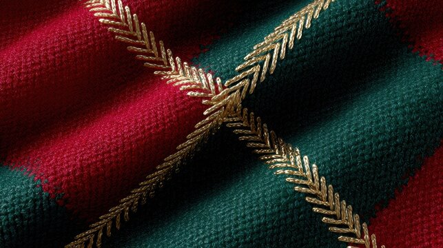 scottish tartan design, luxurious tartan pattern for burns night with red, green, and gold scottish plaid, thistle and whisky motifs, rich texture, ideal for high-end packaging or event branding