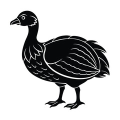 Dodo bird silhouette vector with chunky body profile on white © Purnima