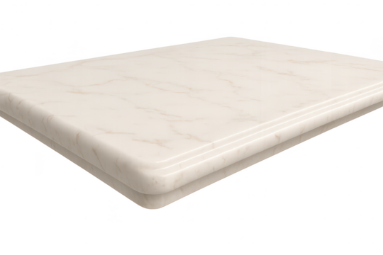 Marble countertop isolated on transparent background, realistic 3D rendering