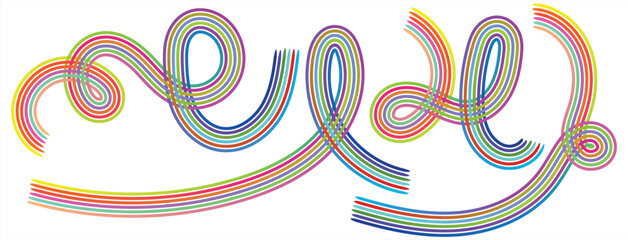 Rainbow Multiline Swirl Pattern Background – Layered Colorful Looping Ribbon Design
