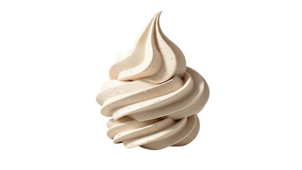 A close-up studio shot of a soft-serve ice cream swirl, creamy and delicious.
