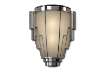 Elegant Art Deco wall sconce isolated on transparent background, sleek design