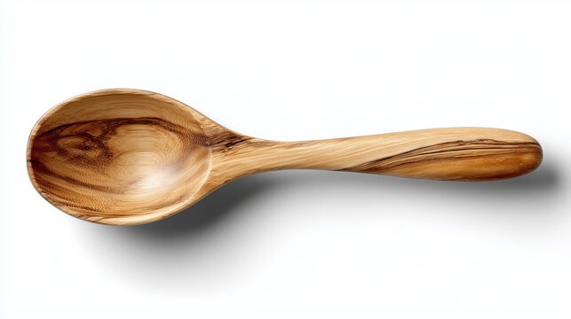 Wooden spoon resting on a clean surface, showcasing natural grain and texture